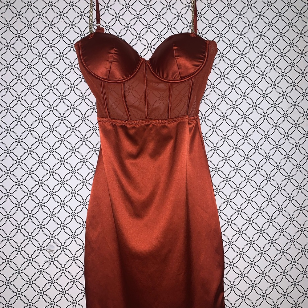 Rustic Orange Mini Dress - Size Small